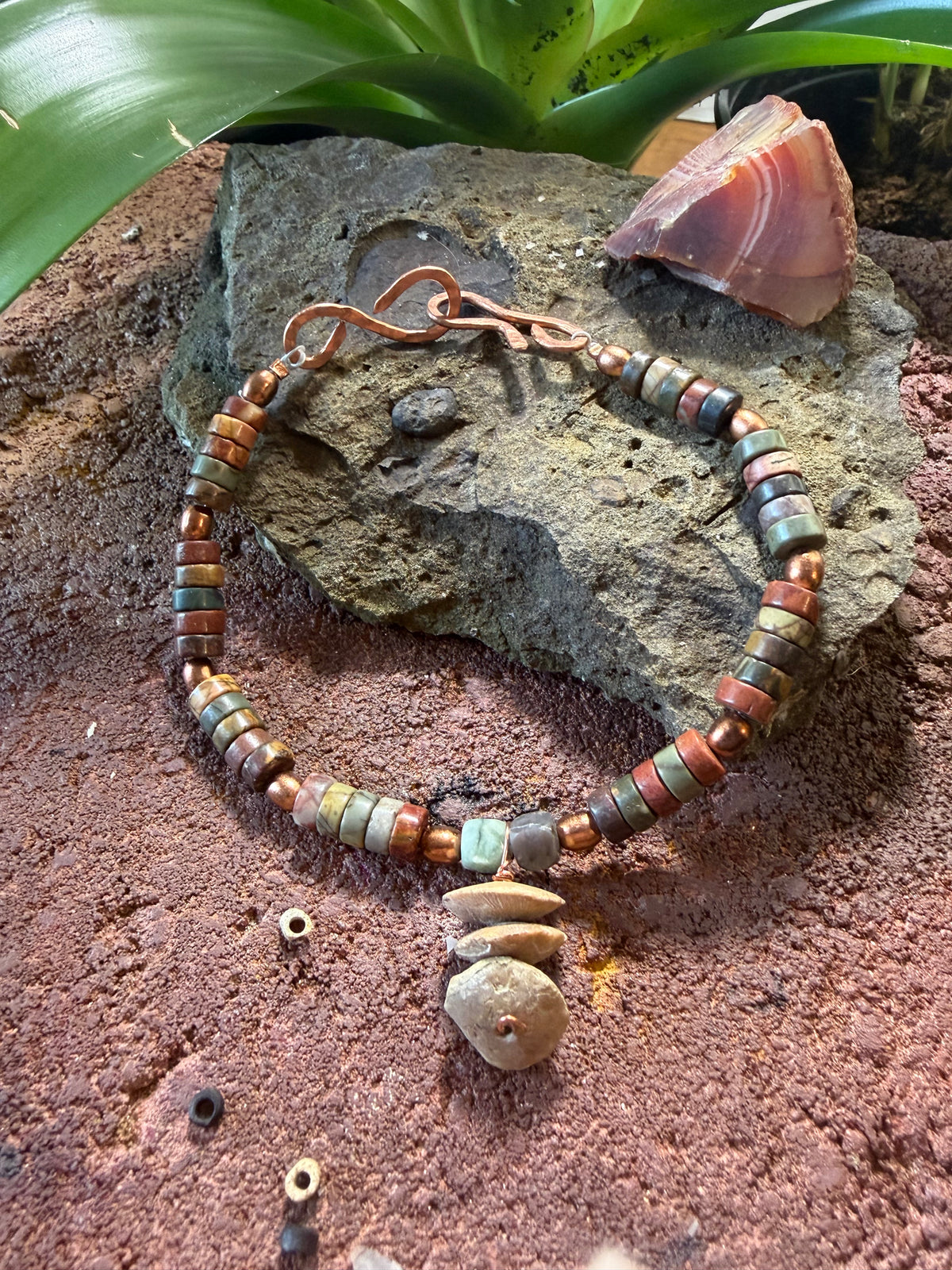 The Men’s Jasper & Neolithic Fossil Coral Strata Bracelet