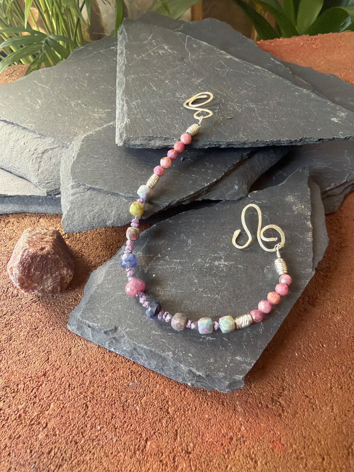 The Celebration Suite – Hand-Forged Silver Sapphire, Ruby & Purple Diamond Luxury Set
