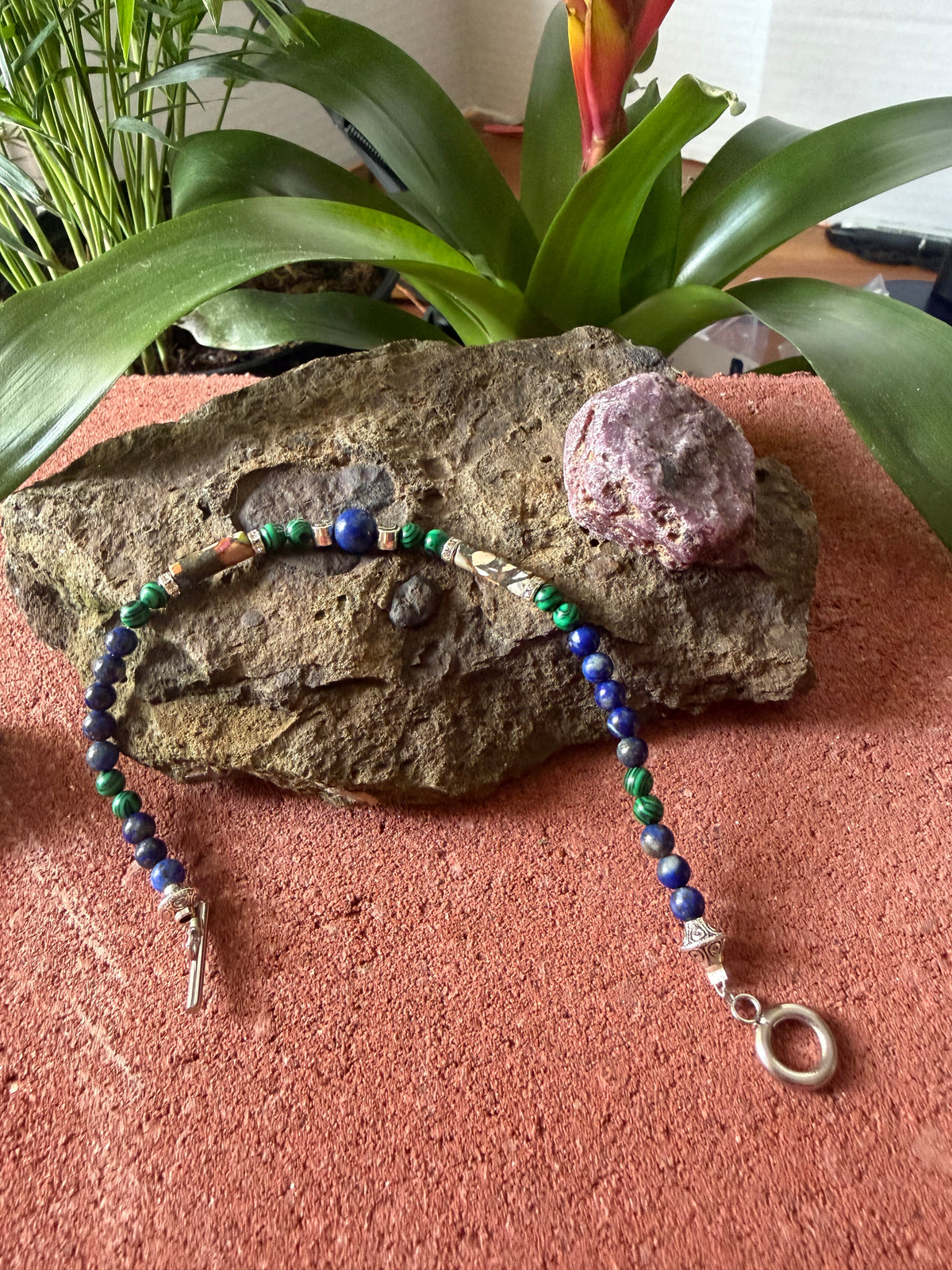 Forest Canopy – Deep Earth Malachite & Lapis 3-Piece Bracelet Stack