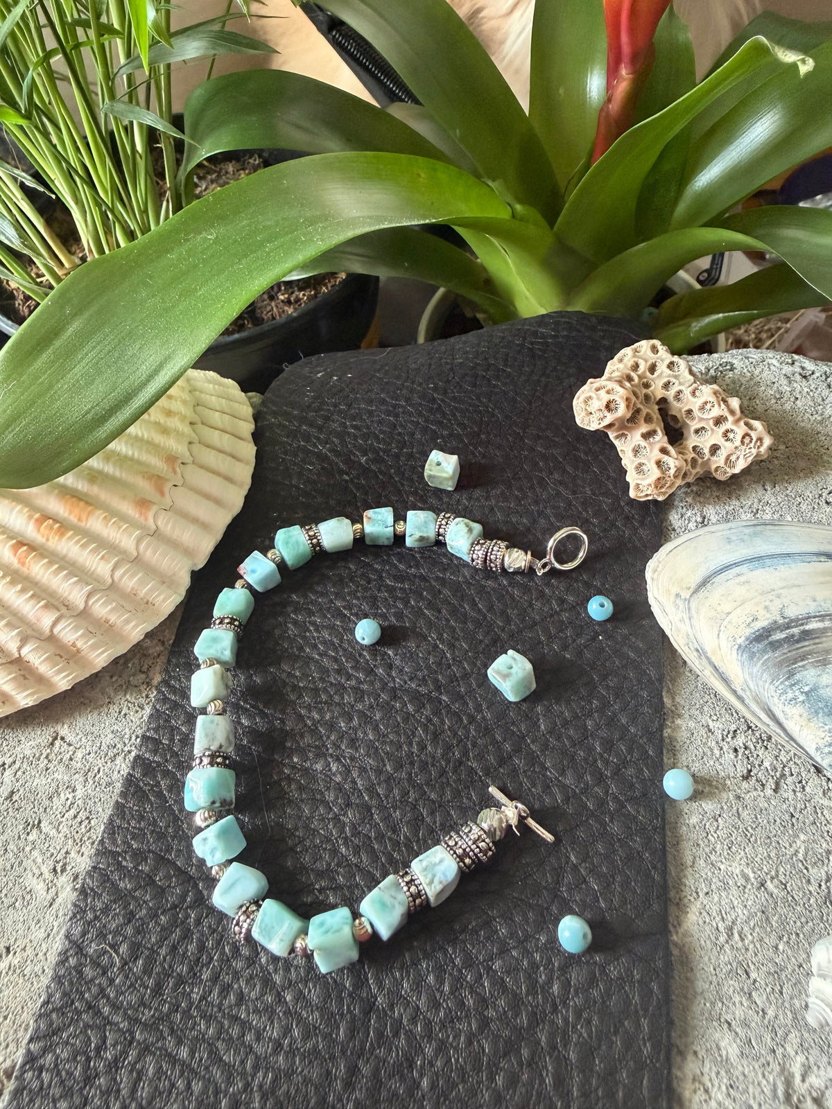 The Caribbean Cool Chunky Larimar Artisan Collection