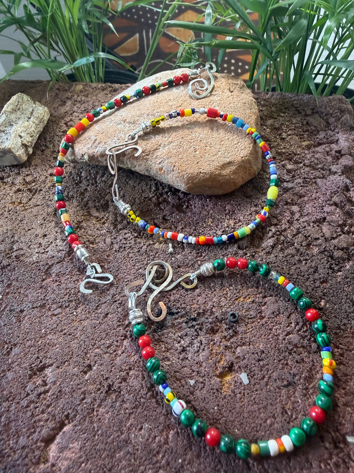 West African Christmas Trade Beads Jewelry Collection