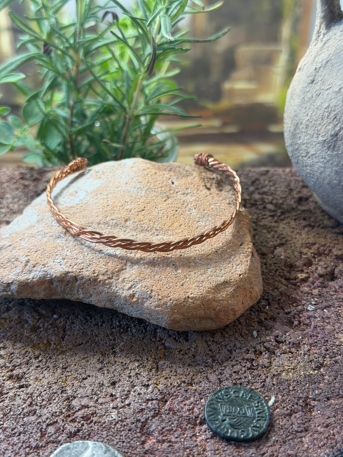 Forest Canopy – Hand-Braided Copper Malachite & Lapis 3-Piece Stack