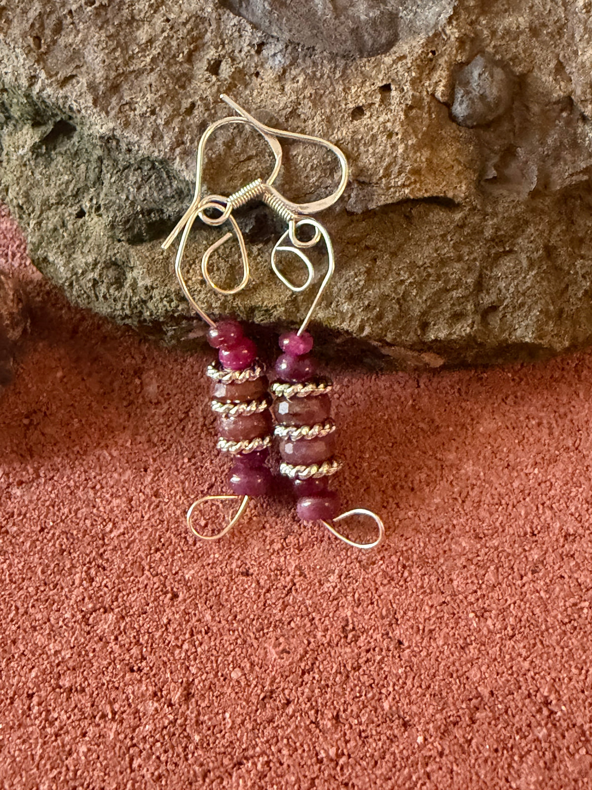 Handcrafted Ruby Earrings - Wildfire Embers