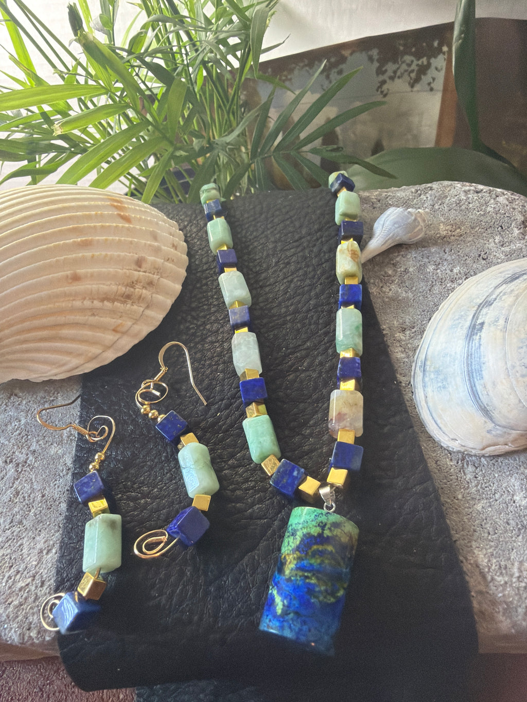 Chrysocolla and Azurite Necklace