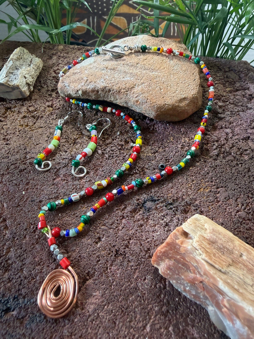 West African Christmas Trade Beads Jewelry Collection