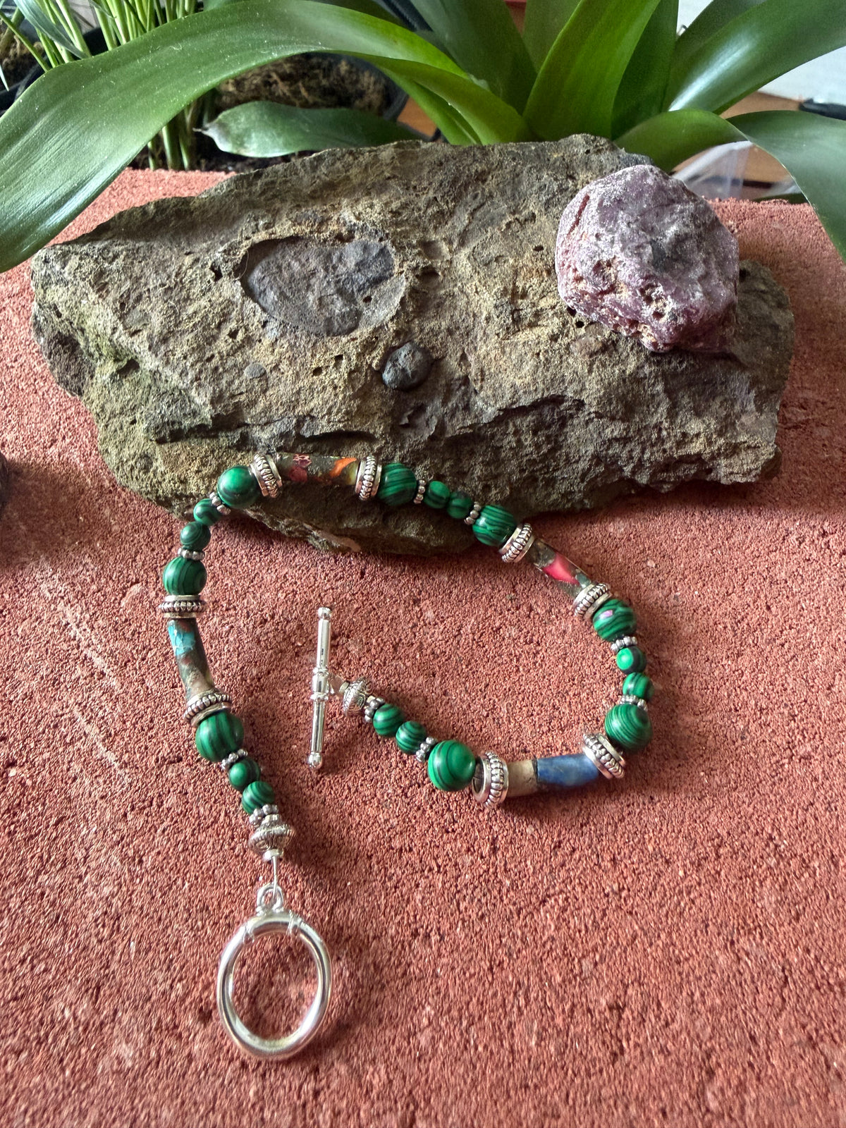 Forest Canopy – Deep Earth Malachite & Lapis 3-Piece Bracelet Stack
