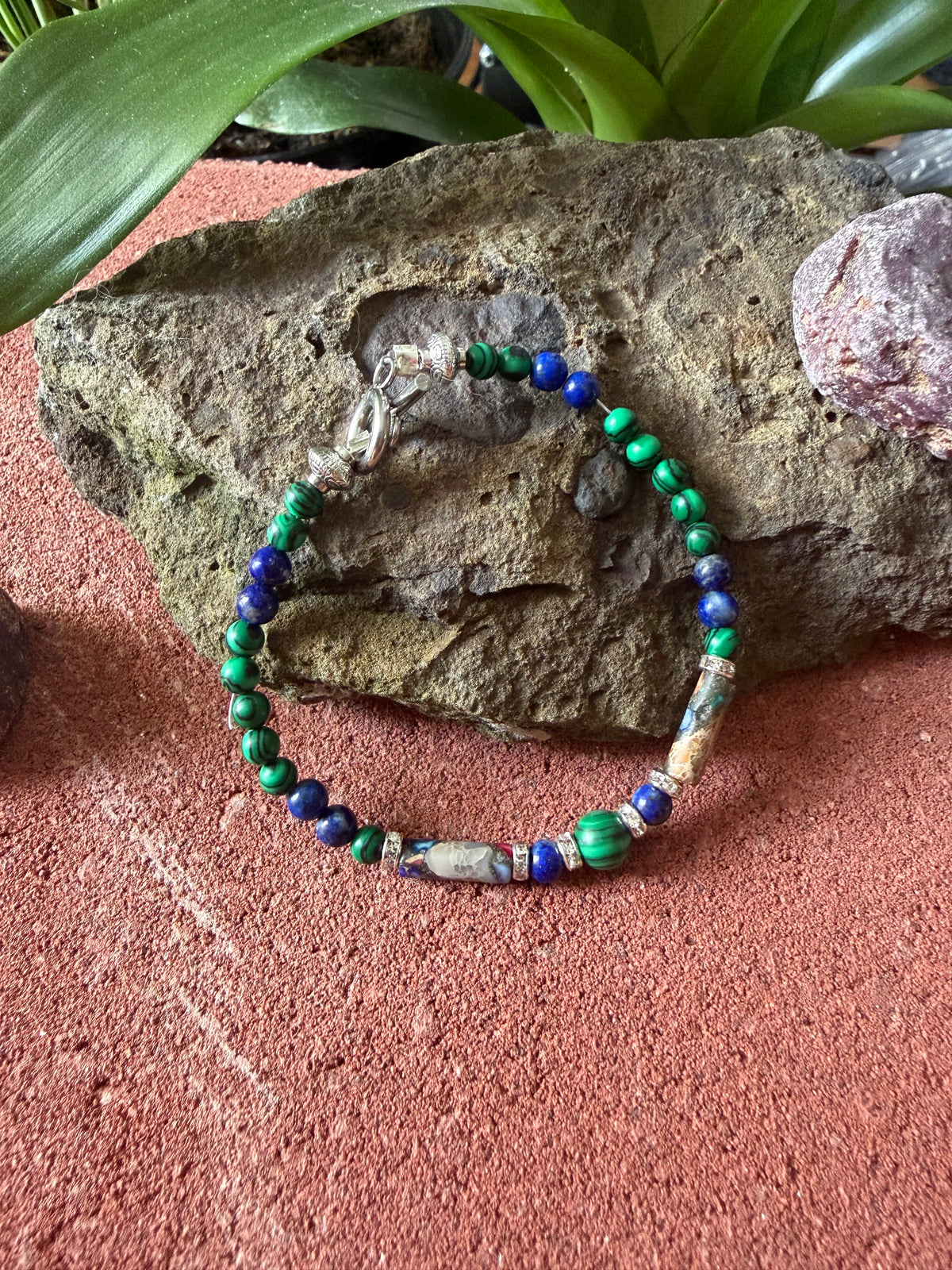 Forest Canopy – Deep Earth Malachite & Lapis 3-Piece Bracelet Stack