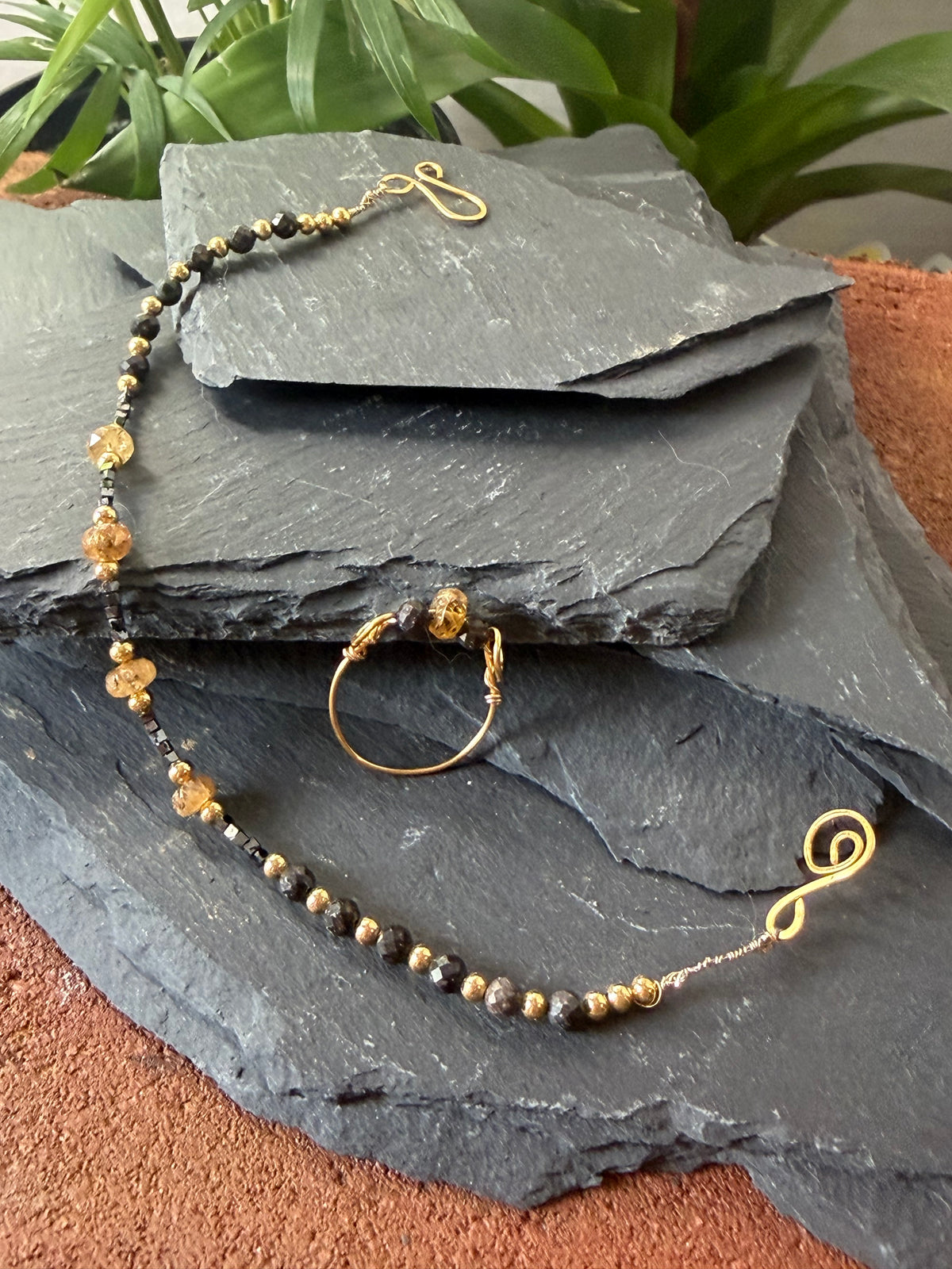 The Celebration Suite – Hand-Forged 14k Gold Imperial Topaz & Black Diamond Luxury Ensemble