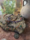 Forest Canopy – Hand-Braided Copper Malachite & Lapis 3-Piece Stack