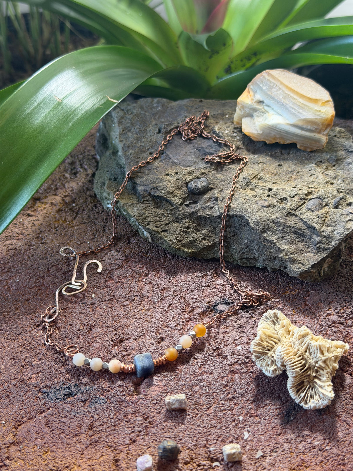 Fossil Coral & Blue Denim Sapphire Artisan Collection