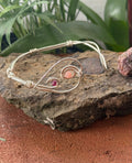 Sterling Silver Infinity Cuff with Ruby and Opal