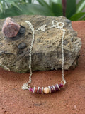 Handcrafted Ruby Bar Necklace with Peruvian Opal