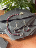 Ancient Vine Carved Garnet & Tibetan Silver Set